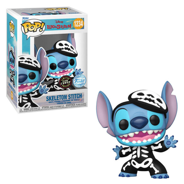 Funko Pop - Esqueleto Stitch - Lilo & Stitch - 1234 (Exclusivo e Brilha no Escuro)