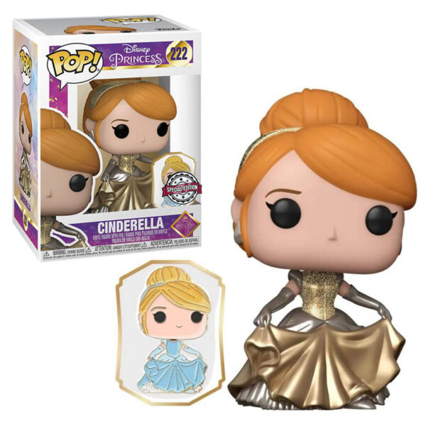 Funko Pop - Cinderella - Princesa Disney - 222 (Edição Especial Com Pin)
